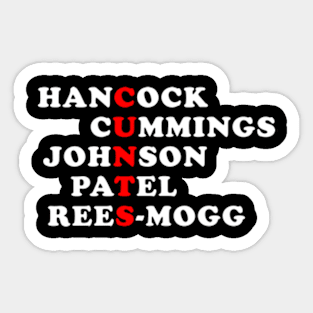 Hancock Cummings Johnson Patel Rees-Mogg Sticker